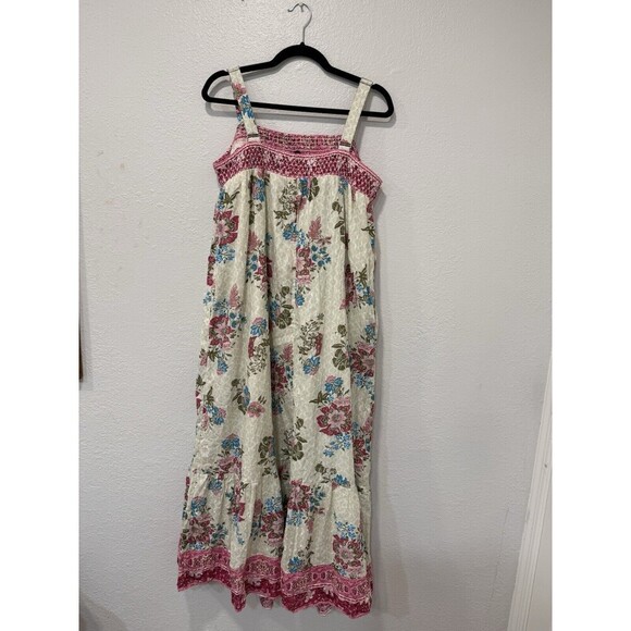 Lane Brane Smocked Square-Neck Maxi Dress Size 18/20 - Picture 3 of 10